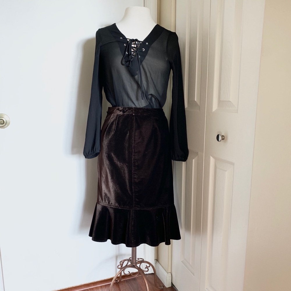 Yves Saint Laurent  Vintage Velvet Skirt.